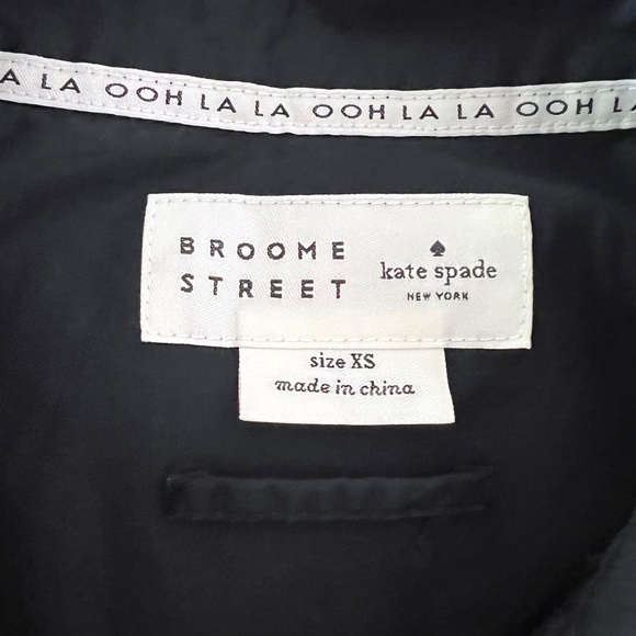 Kate Spade Broome Street Cotton Drop Waist Dress Lace Inset Black - Picture 6 of 11